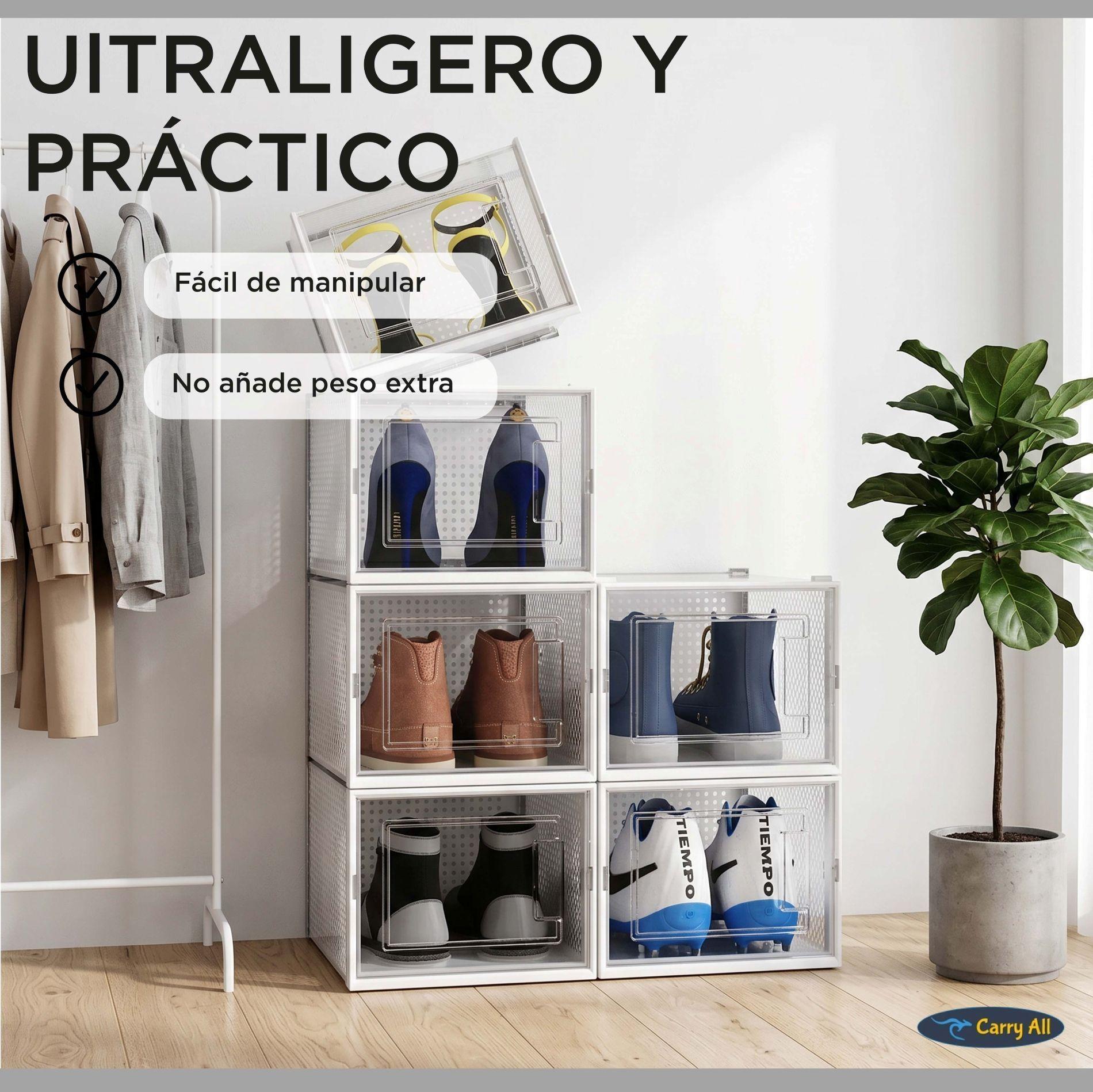 Pack 6 Cajas Organizadoras Zapatos Ropa Varios Apilables Zapatera Talla M-6