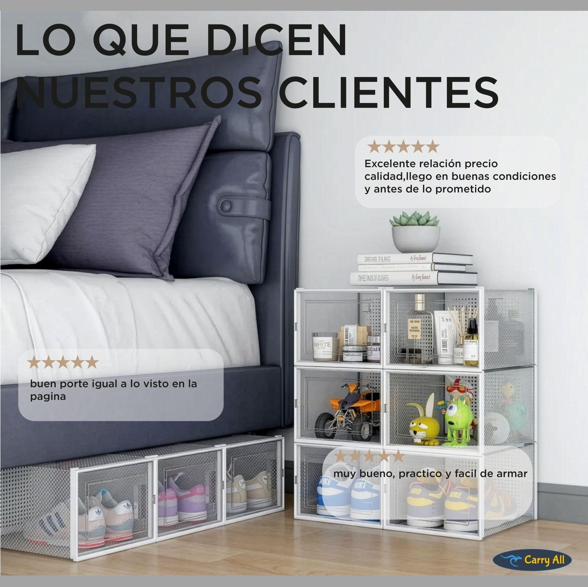 Pack 6 Cajas Organizadoras Zapatos Ropa Varios Apilables Zapatera Talla M-9