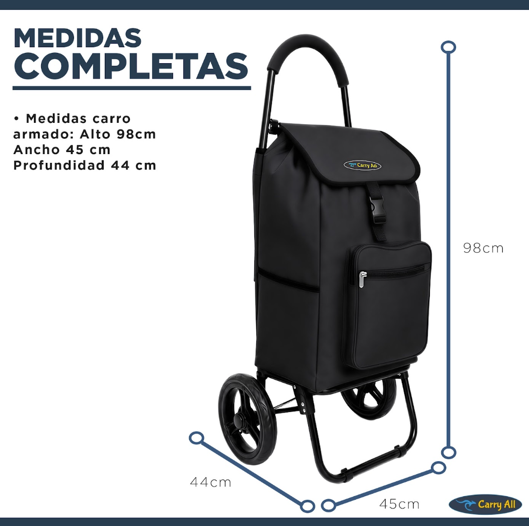 Carrito de Compras  Plegable Carry All® Sidney 55 Litros  Tipo Yegua Negro-2