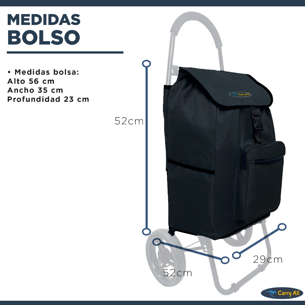 Carrito de Compras  Plegable Carry All® Sidney 55 Litros  Tipo Yegua Negro-3