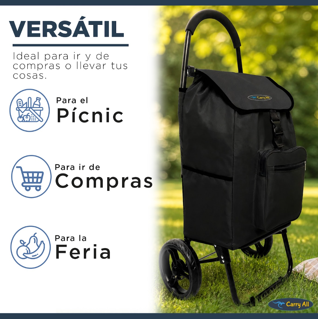 Carrito de Compras  Plegable Carry All® Sidney 55 Litros  Tipo Yegua Negro-4