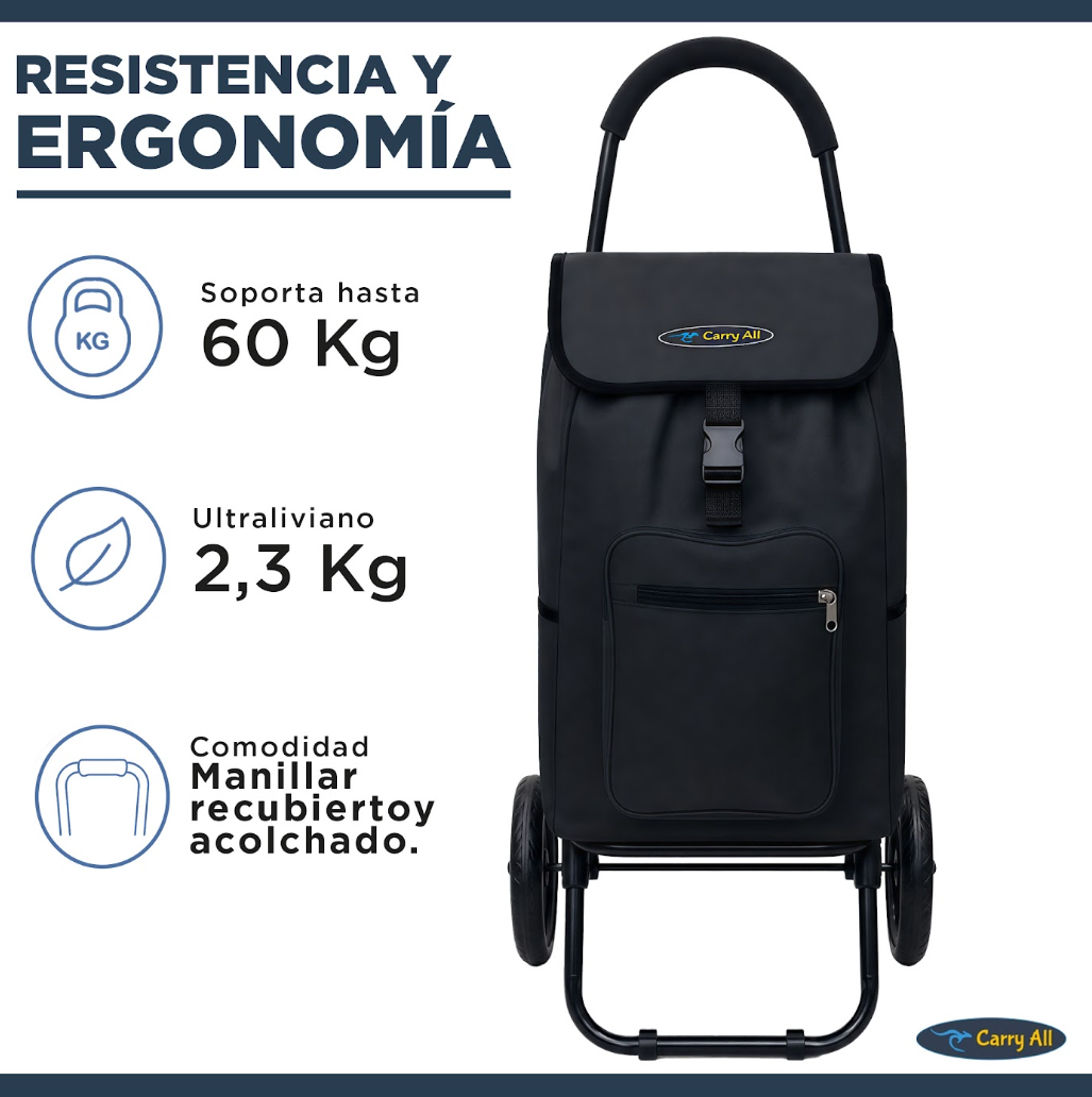 Carrito de Compras  Plegable Carry All® Sidney 55 Litros  Tipo Yegua Negro-6