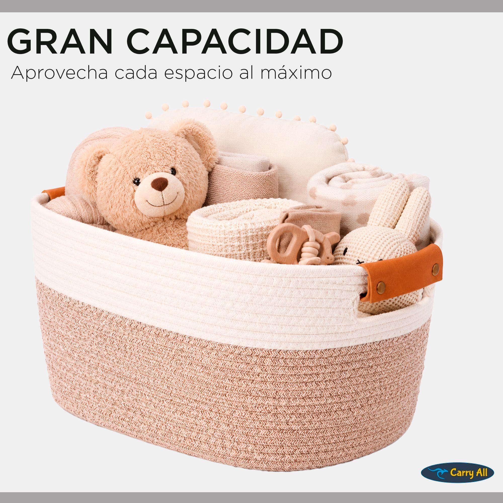 Pack 2 Canastas Cestas Organizadoras De Algodon Carry All Tonos Tierra M-2