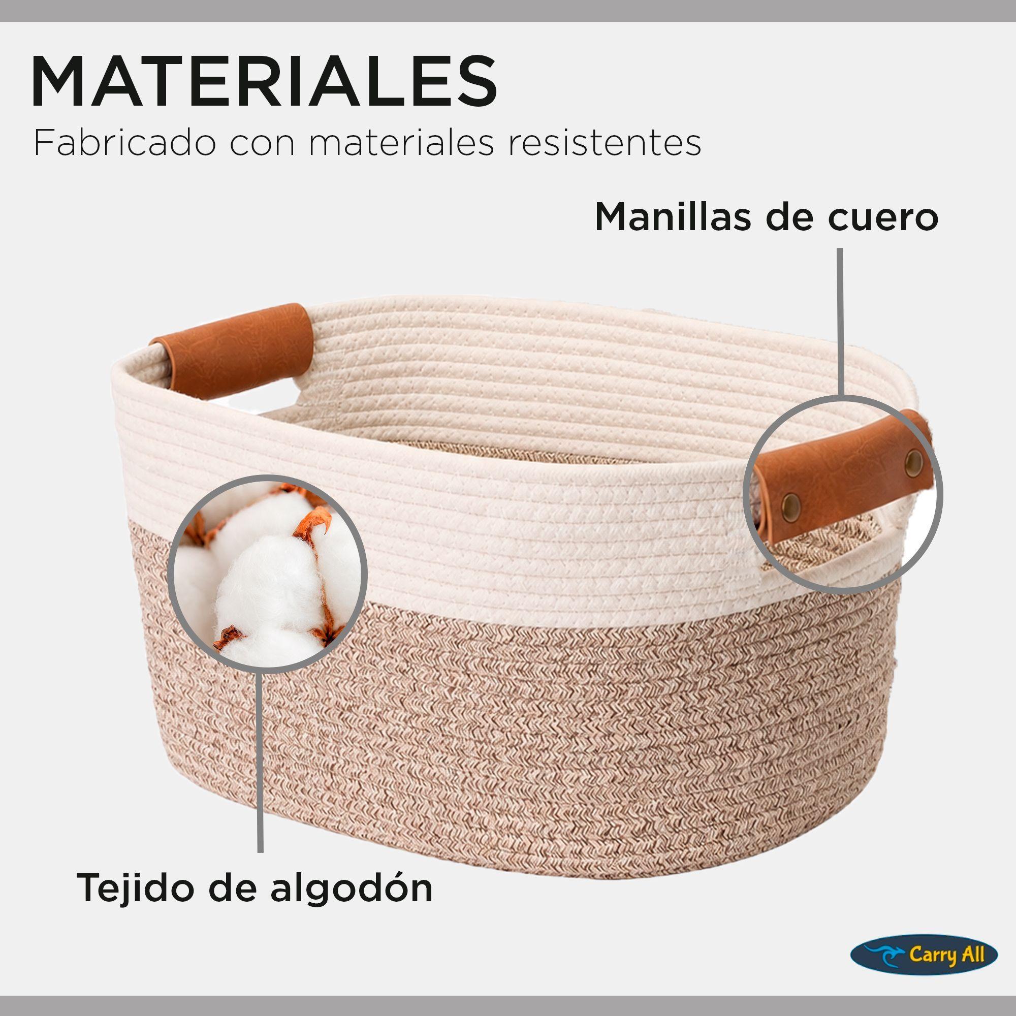 Pack 2 Canastas Cestas Organizadoras De Algodon Carry All Tonos Tierra M-5