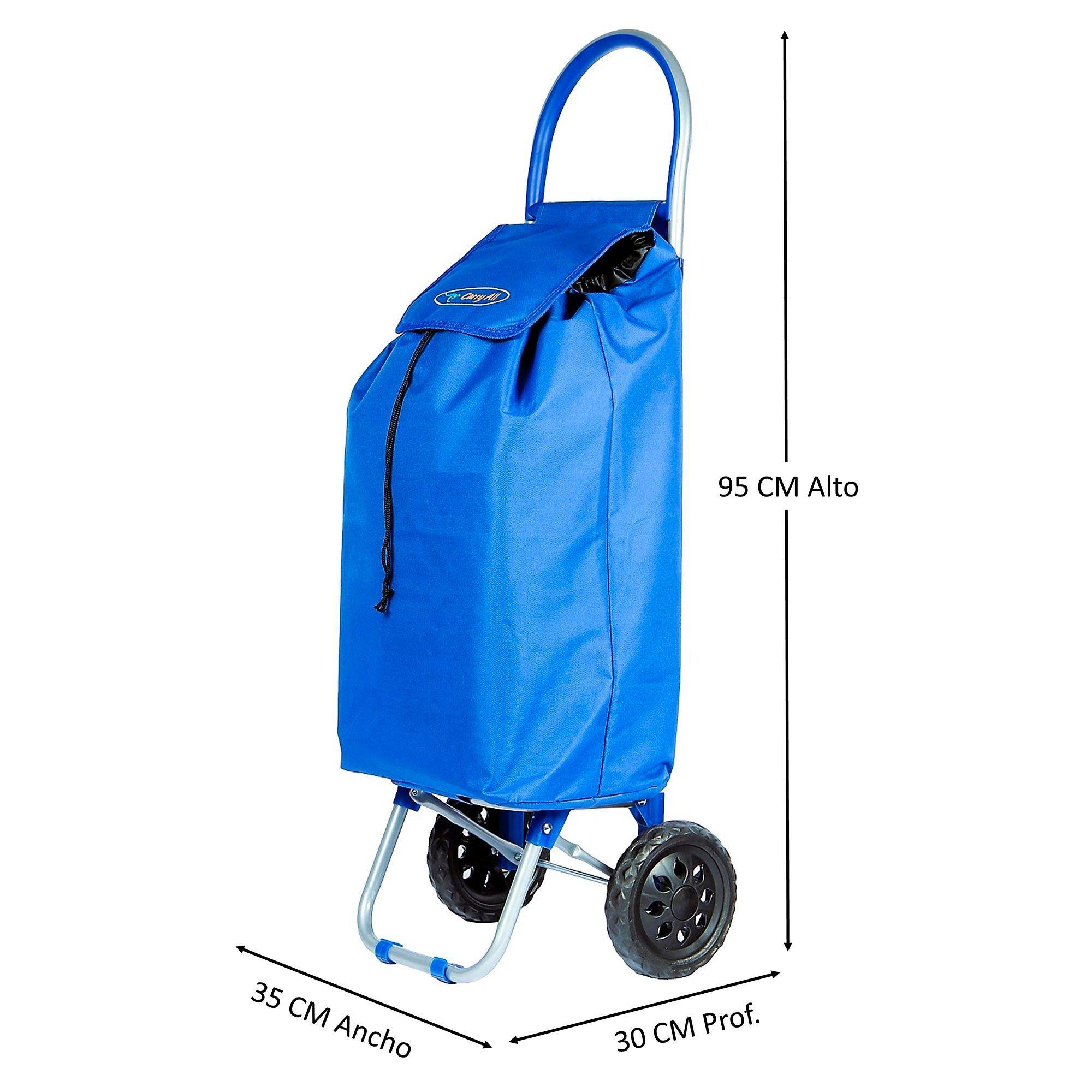Carrito De Compras Plegable Adelaida Feria, Supermercado Azul-1
