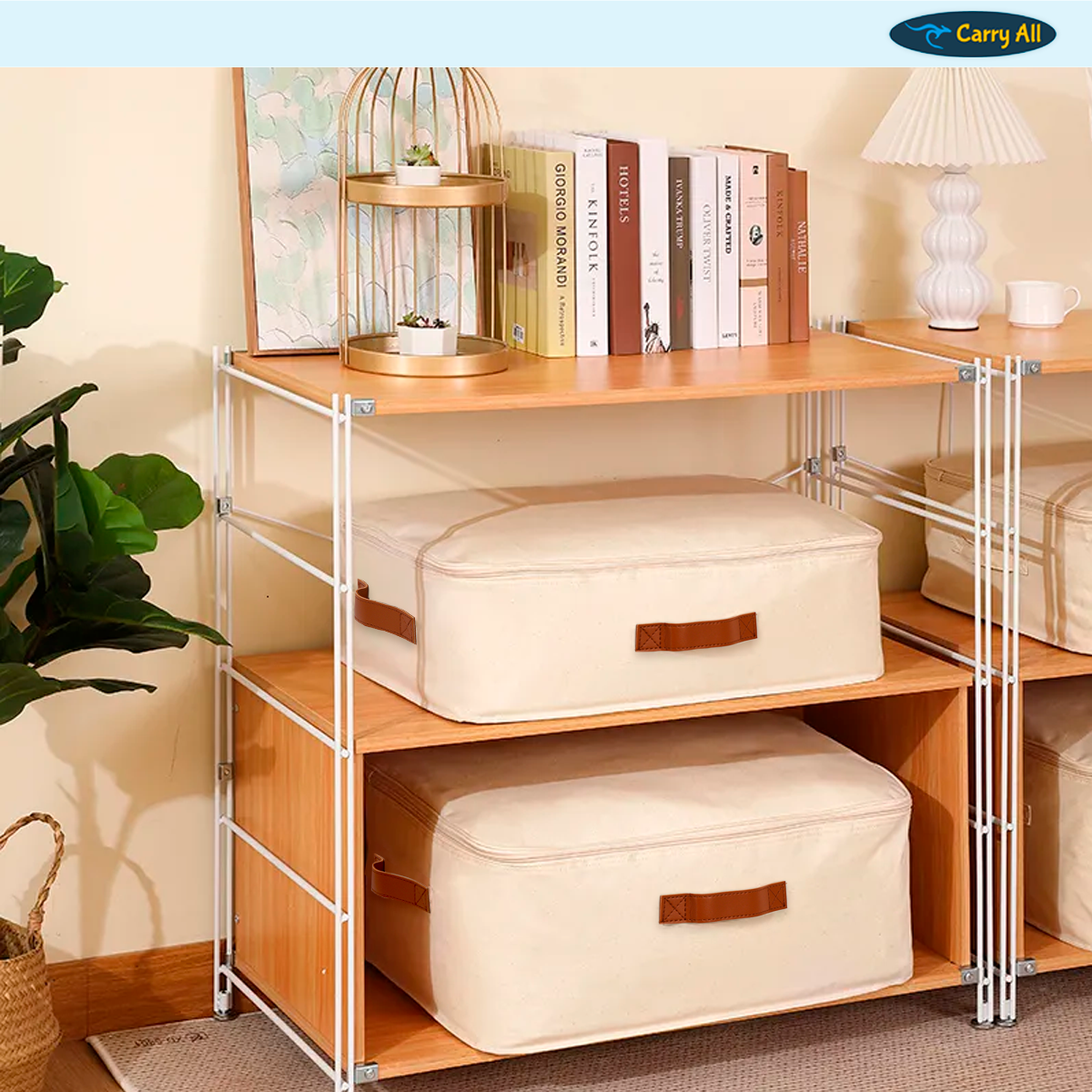 Bolsa Organizadora Underbed Bajo Cama Carry All De Lino-2