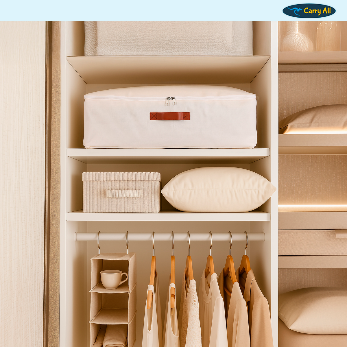 Bolsa Organizadora Underbed Bajo Cama Carry All De Lino-4