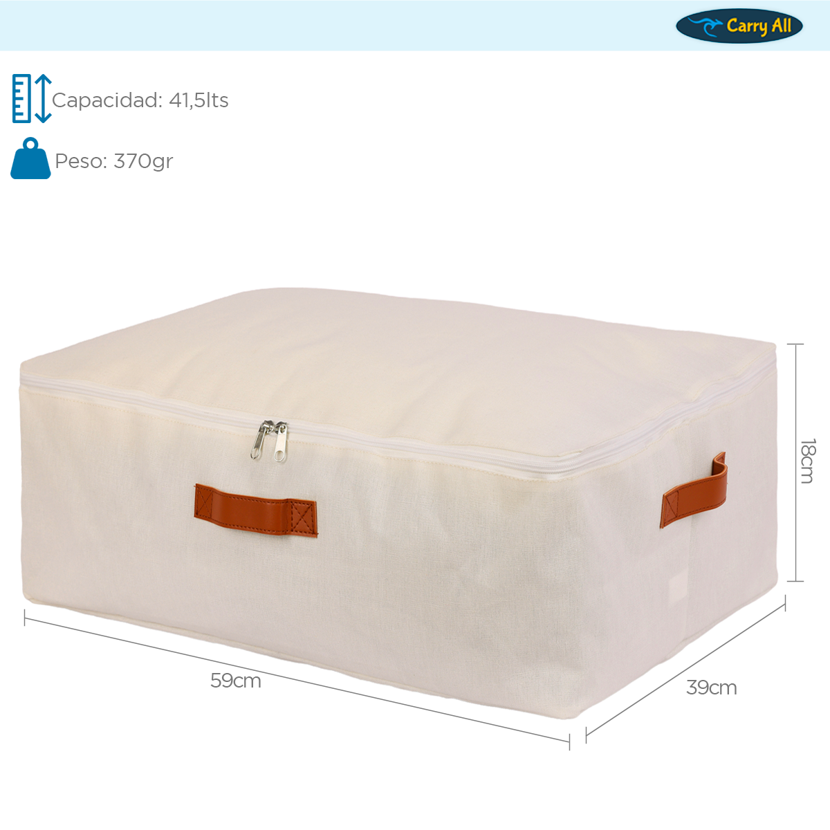 Bolsa Organizadora Underbed Bajo Cama Carry All De Lino-5