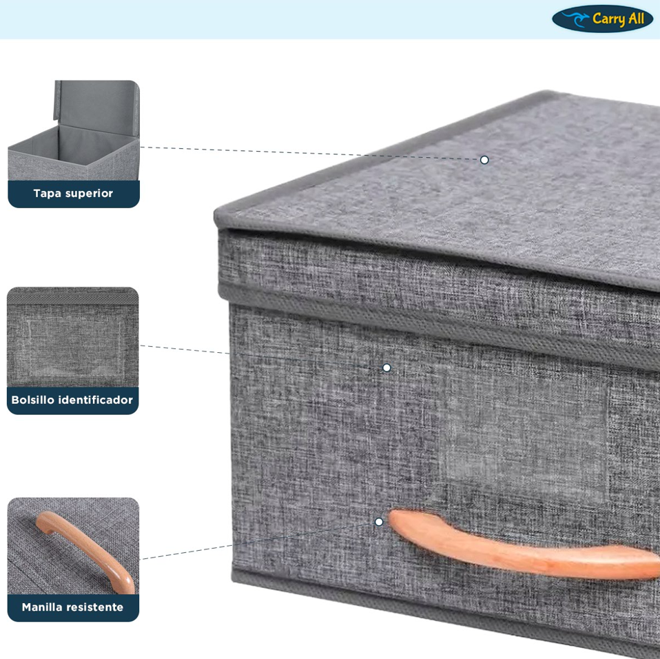 Pack 2 Cajas Organizadoras Plegables Closet Ropa Accs. Large-2