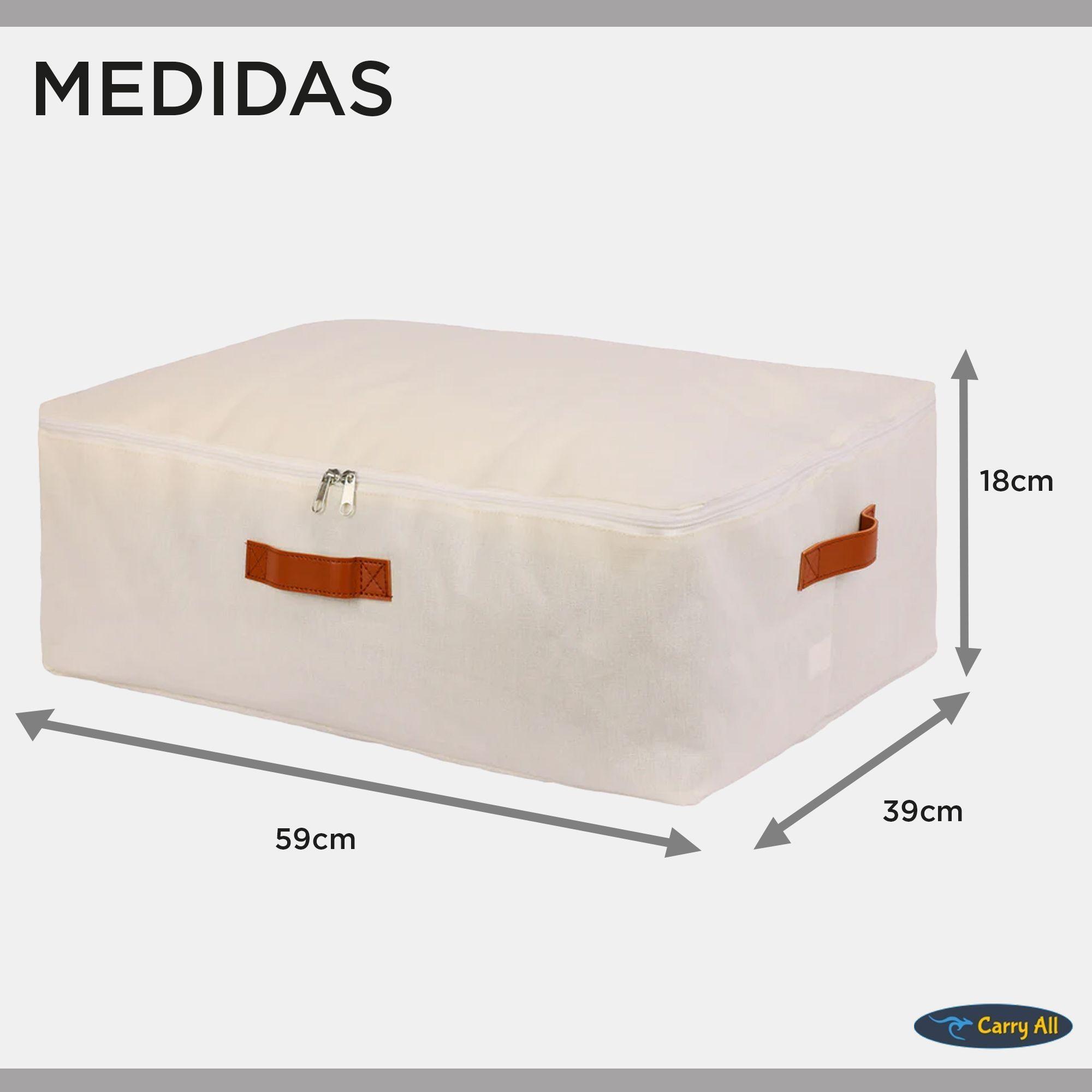 Pack 3 Bolsas Organizadoras Underbed Bajo Cama Carry All De Lino-2