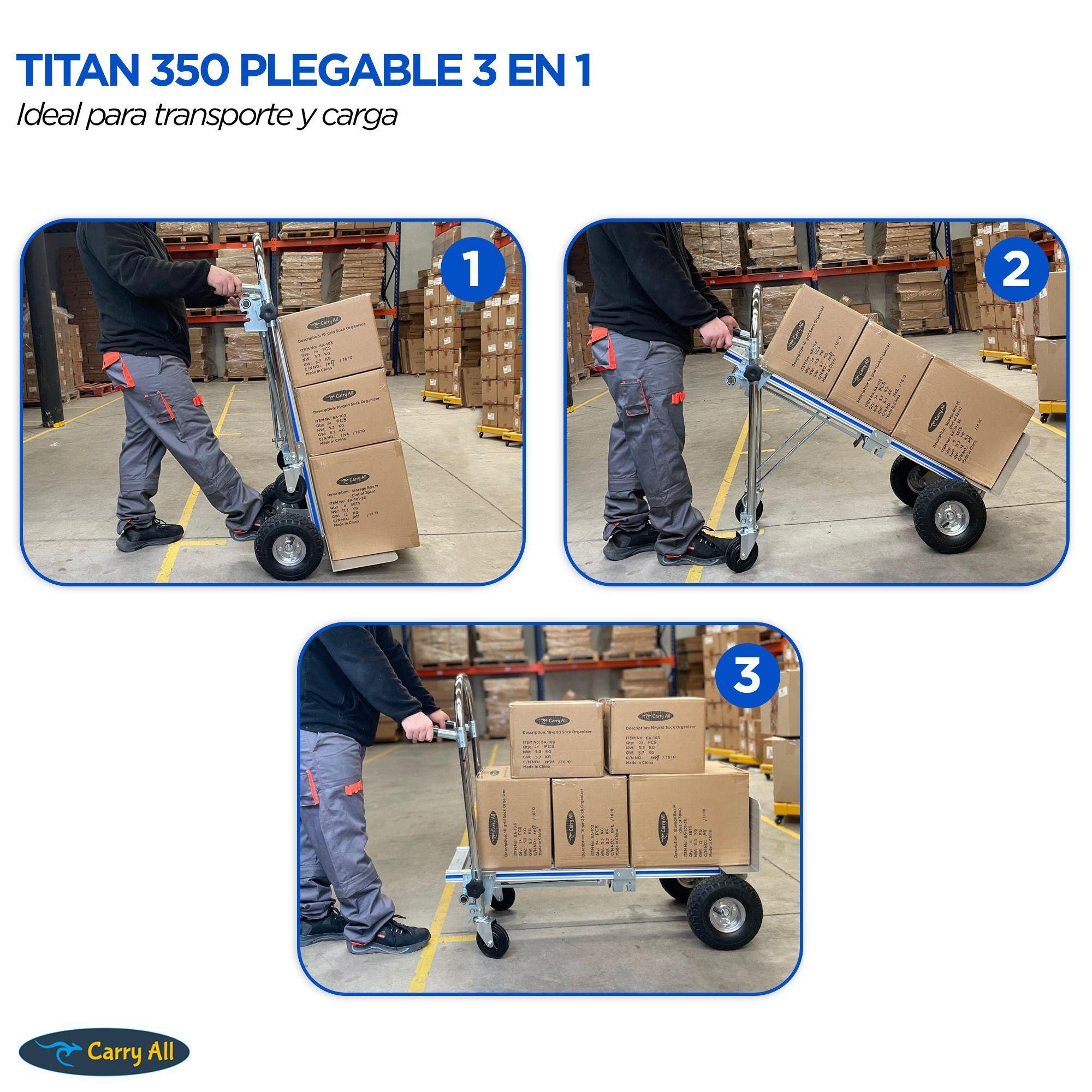 Carro De Carga 3 En 1 Carry All Titan 350 Kg Plegable Yegua-4
