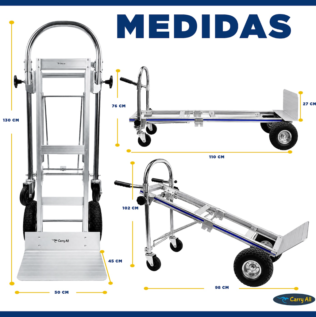 Carro De Carga 3 En 1 Carry All Titan 350 Kg Plegable Yegua-4