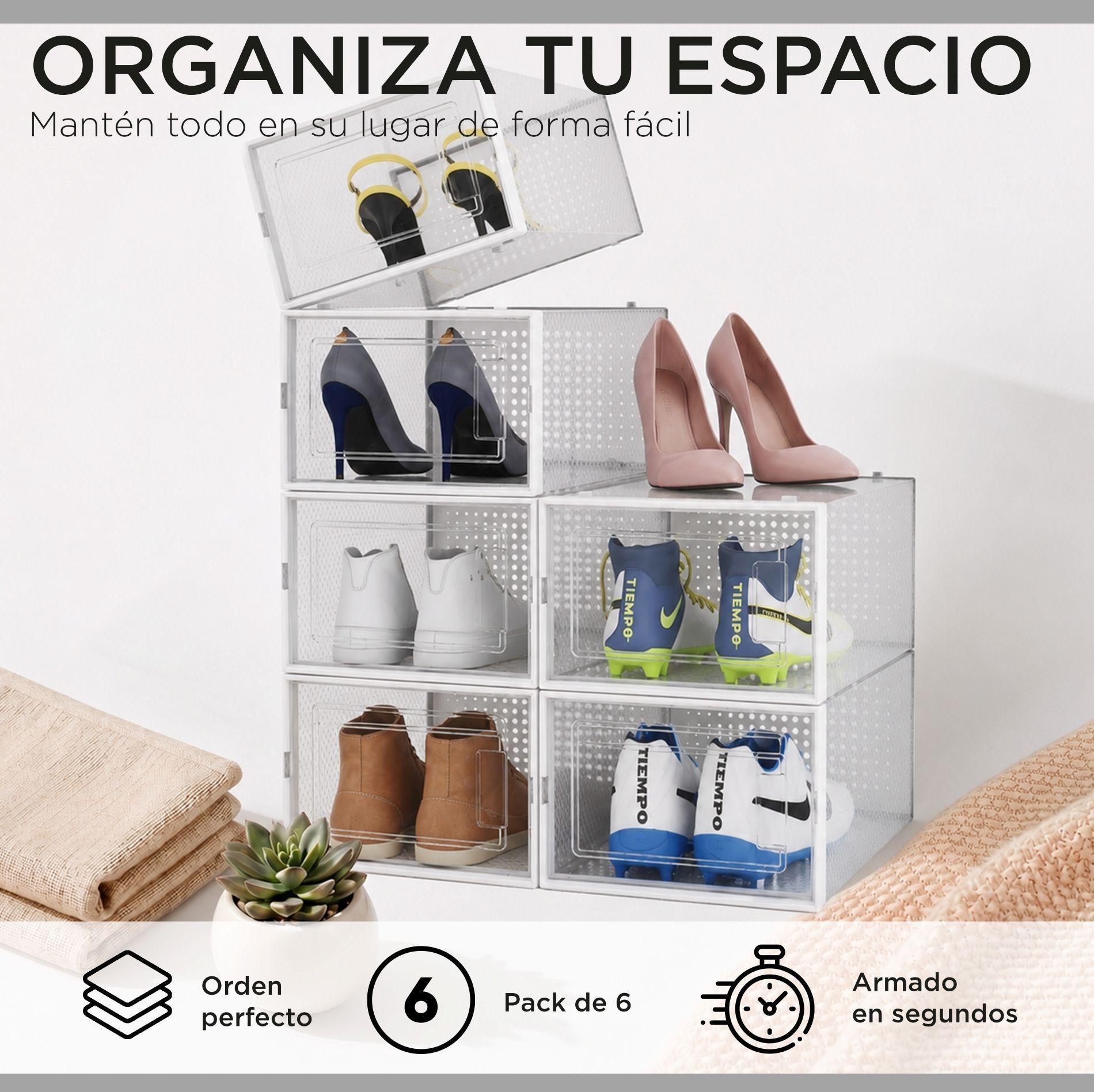 Pack 6 Cajas Organizadoras Zapatos Ropa Varios Apilables Zapatera-1