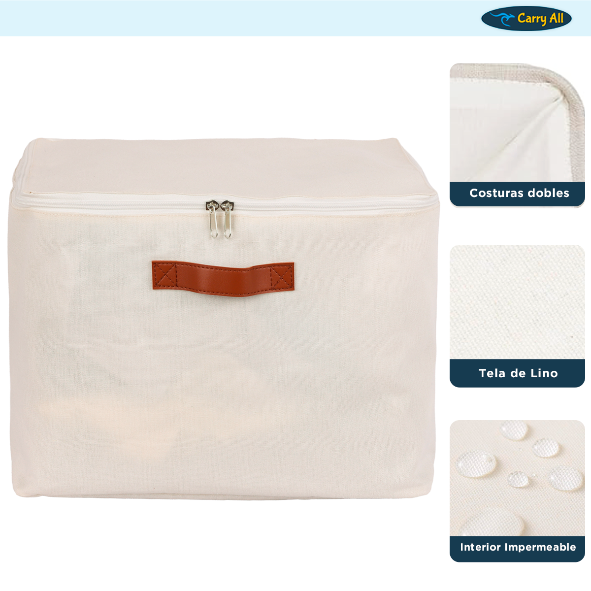 Bolsa Organizadora Plegable Carry All De Lino M-3