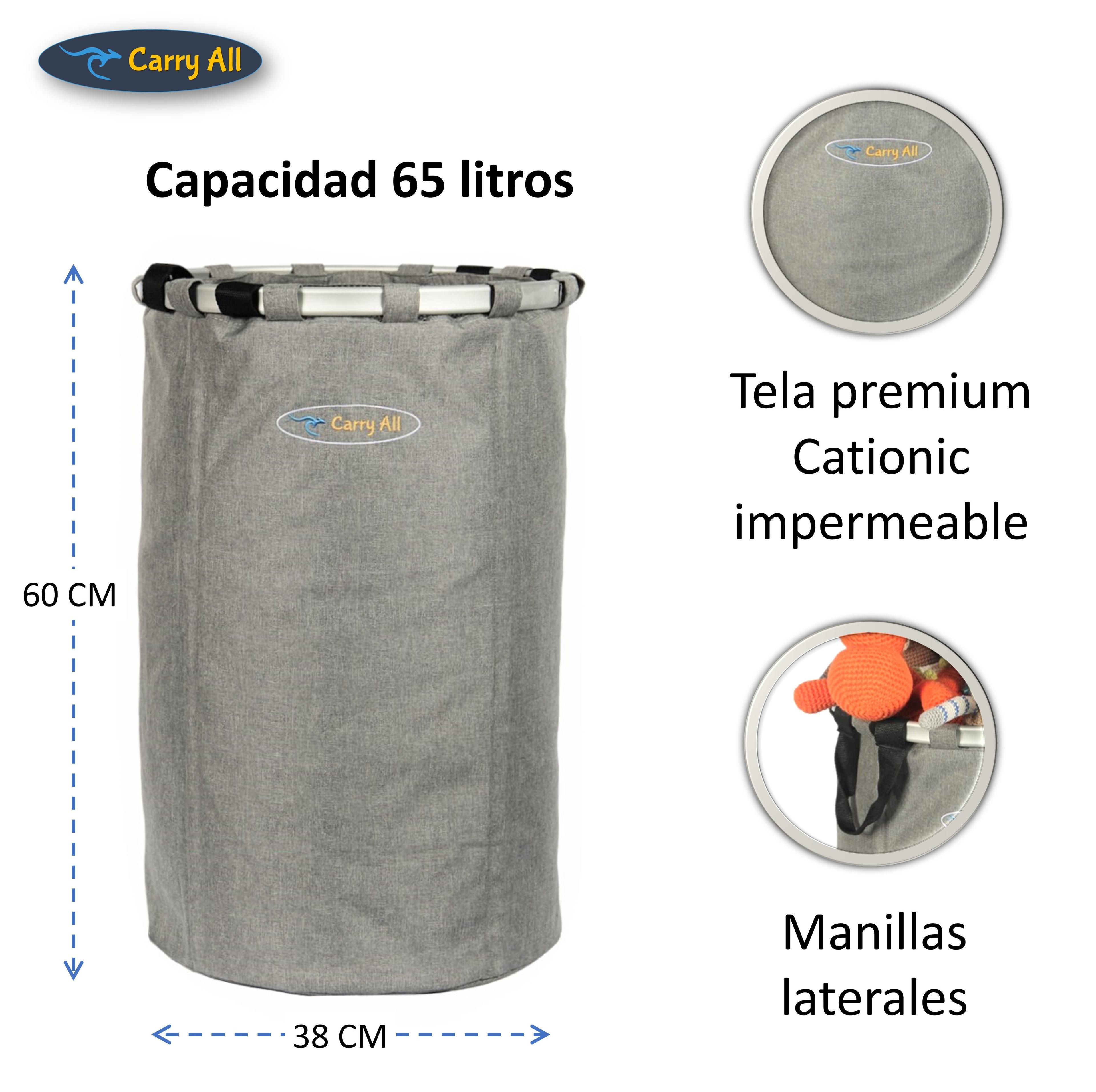 Canasto Ropa Multipropósito Organizador 65 Litros Plegable Cesta Gray-1