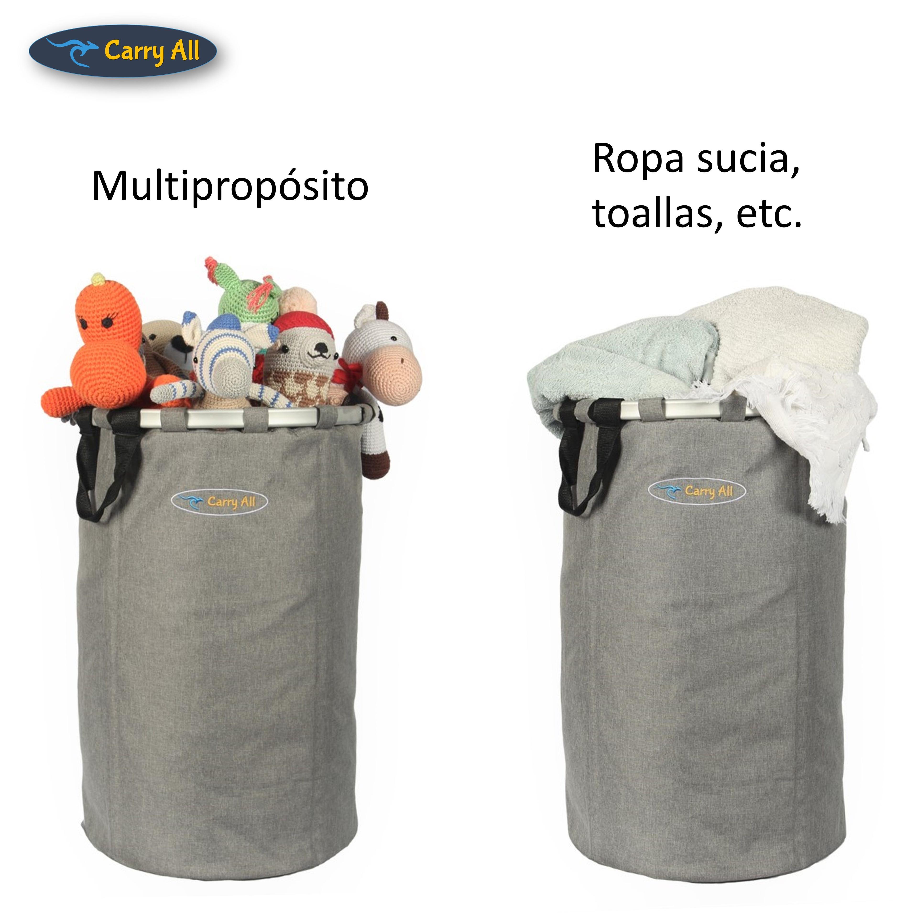 Canasto Ropa Multipropósito Organizador 65 Litros Plegable Cesta Gray-2