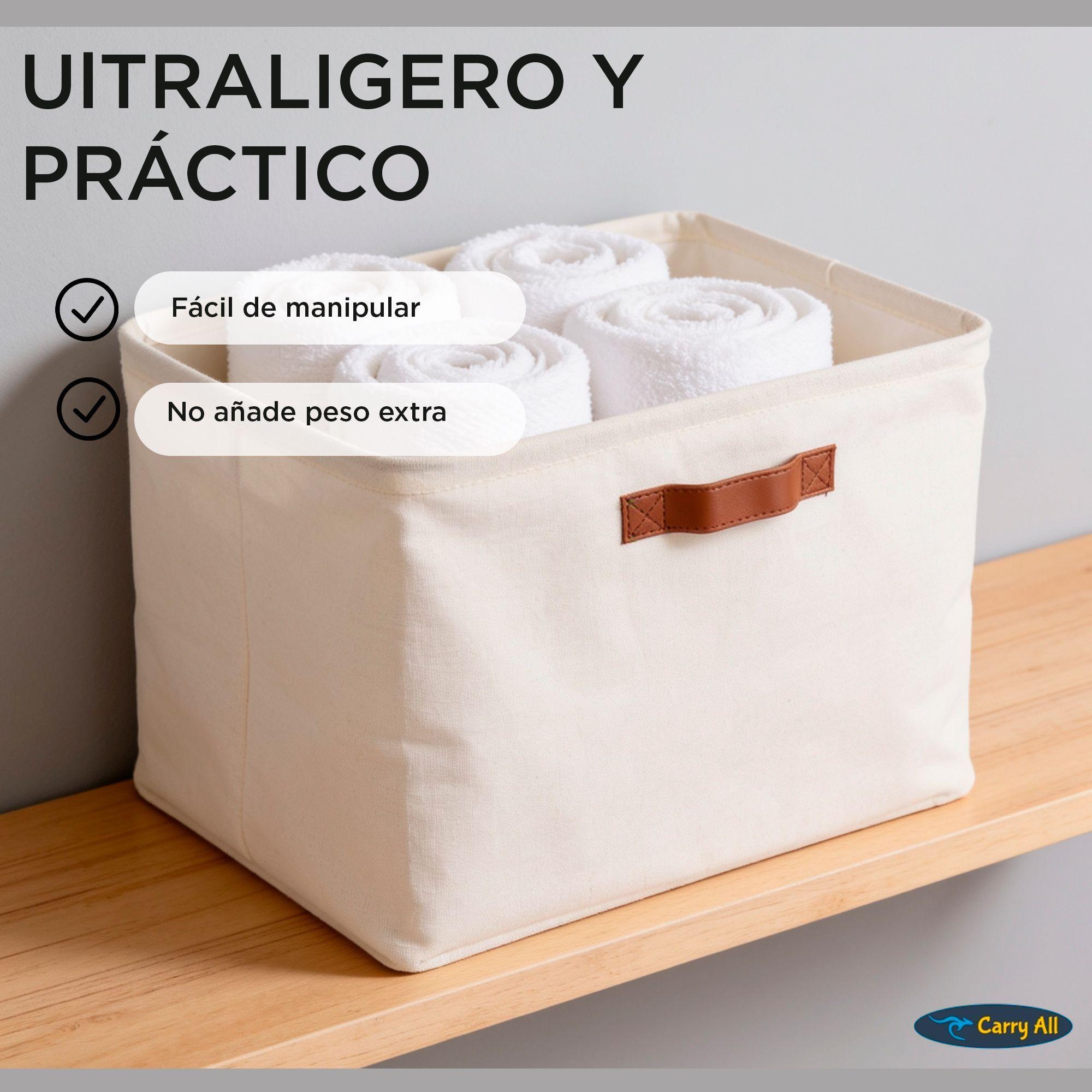 Pack 4 Cestas Organizadoras Plegables Carry All De Lino M-5