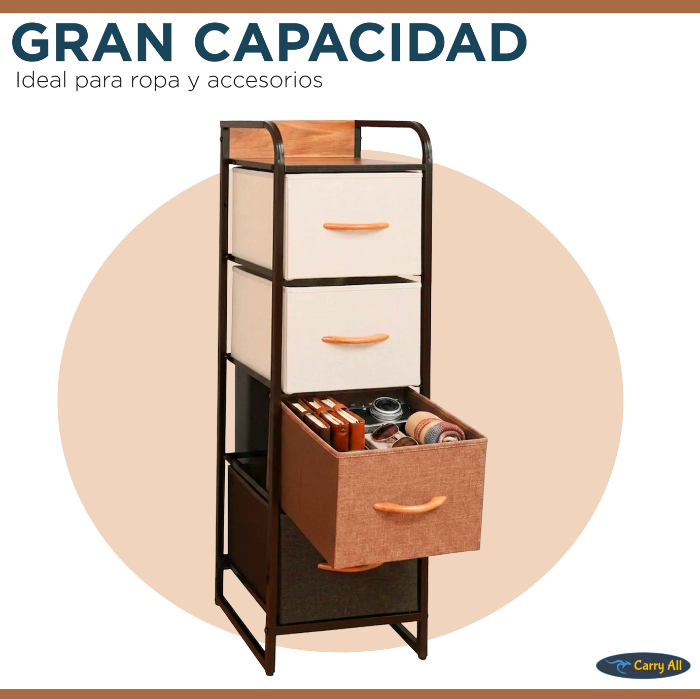 Velador Cajonera 4 Cajones Carry All® Linea Hogar-3