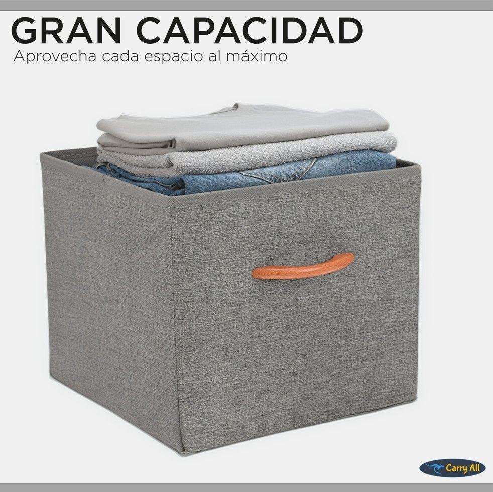 Pack 3 Cajas Cubo Organizador Plegable De Tela-3
