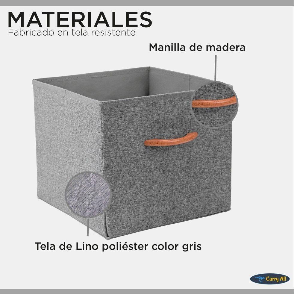 Pack 3 Cajas Cubo Organizador Plegable De Tela-4