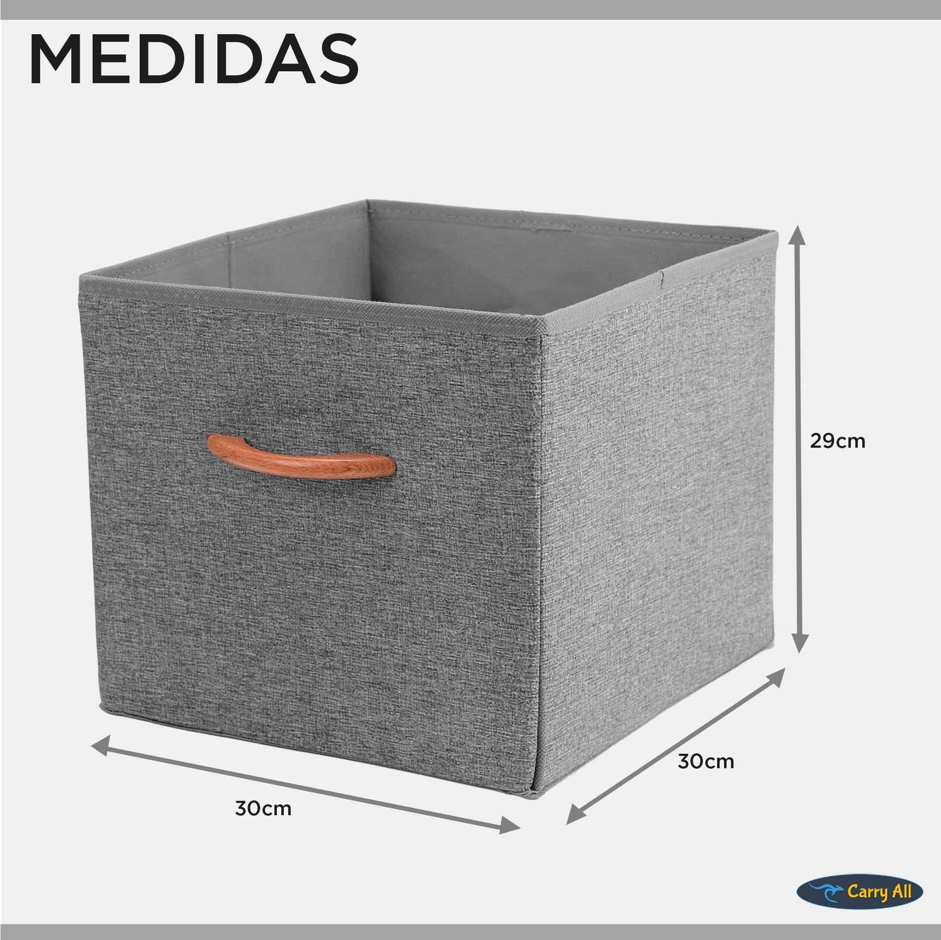Pack 3 Cajas Cubo Organizador Plegable De Tela-3