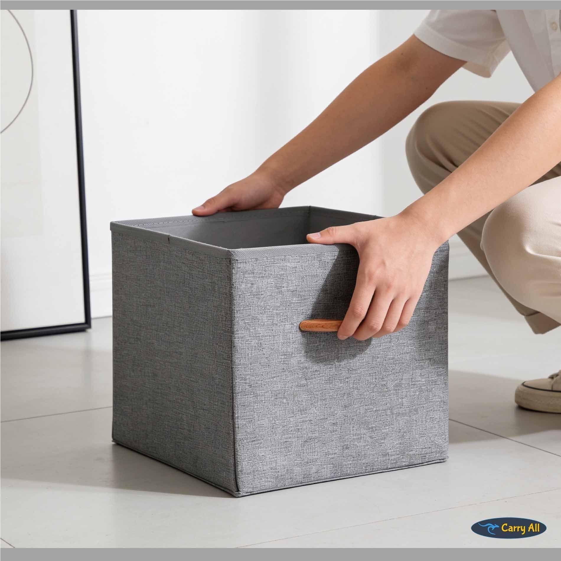 Pack 3 Cajas Cubo Organizador Plegable De Tela-4
