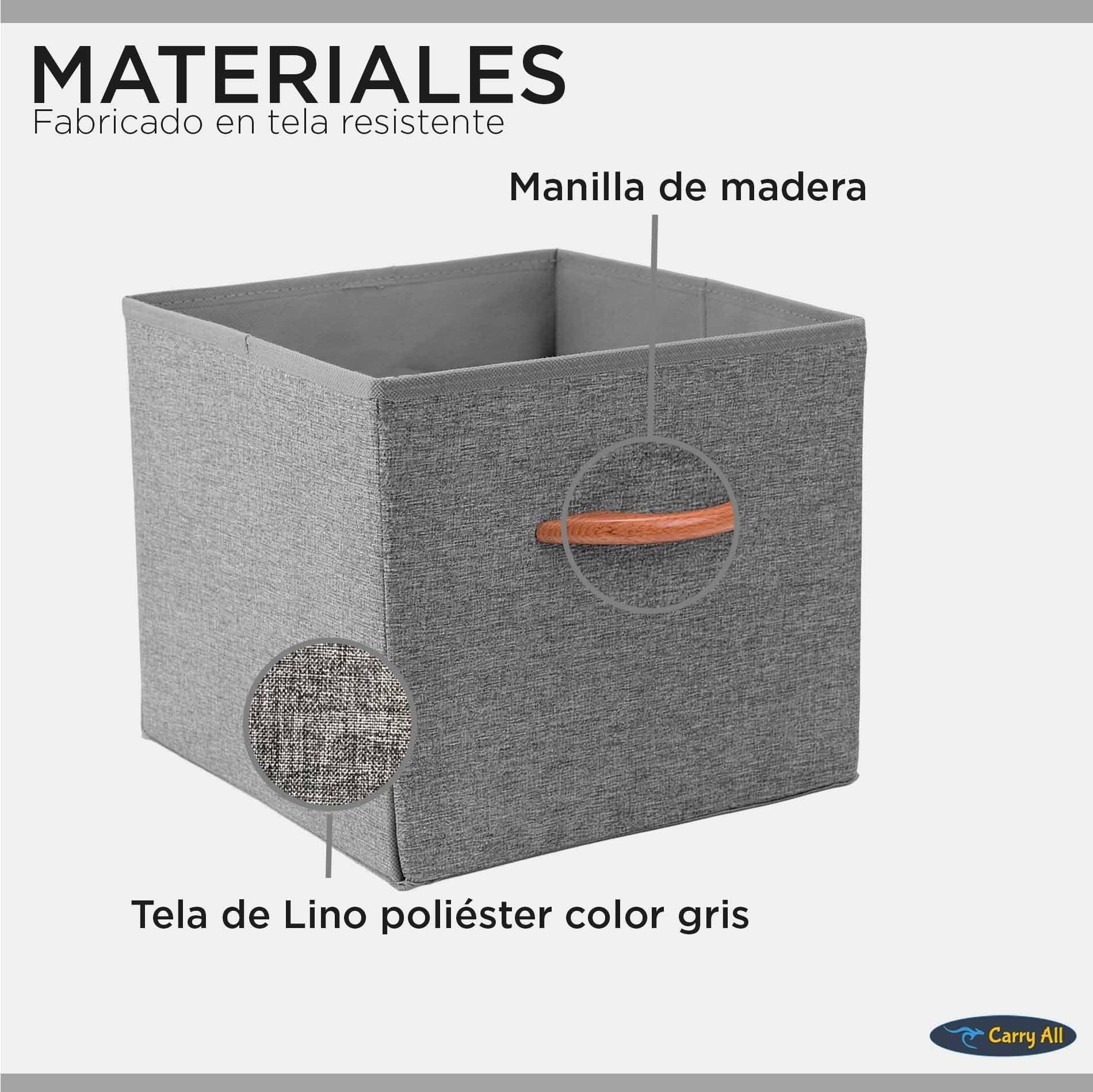 Pack 3 Cajas Cubo Organizador Plegable De Tela-5