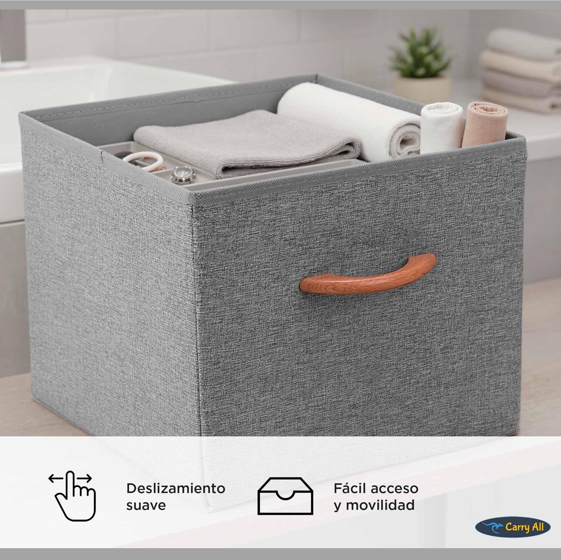 Pack 3 Cajas Cubo Organizador Plegable De Tela-6