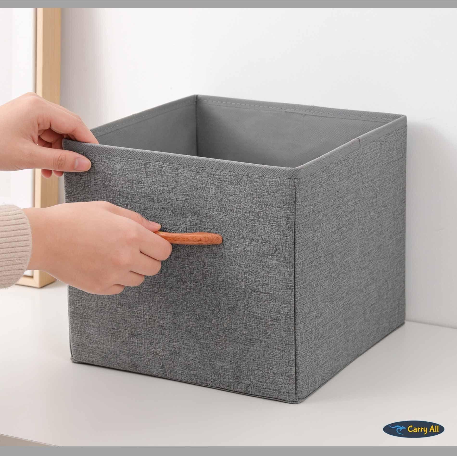 Pack 3 Cajas Cubo Organizador Plegable De Tela-7