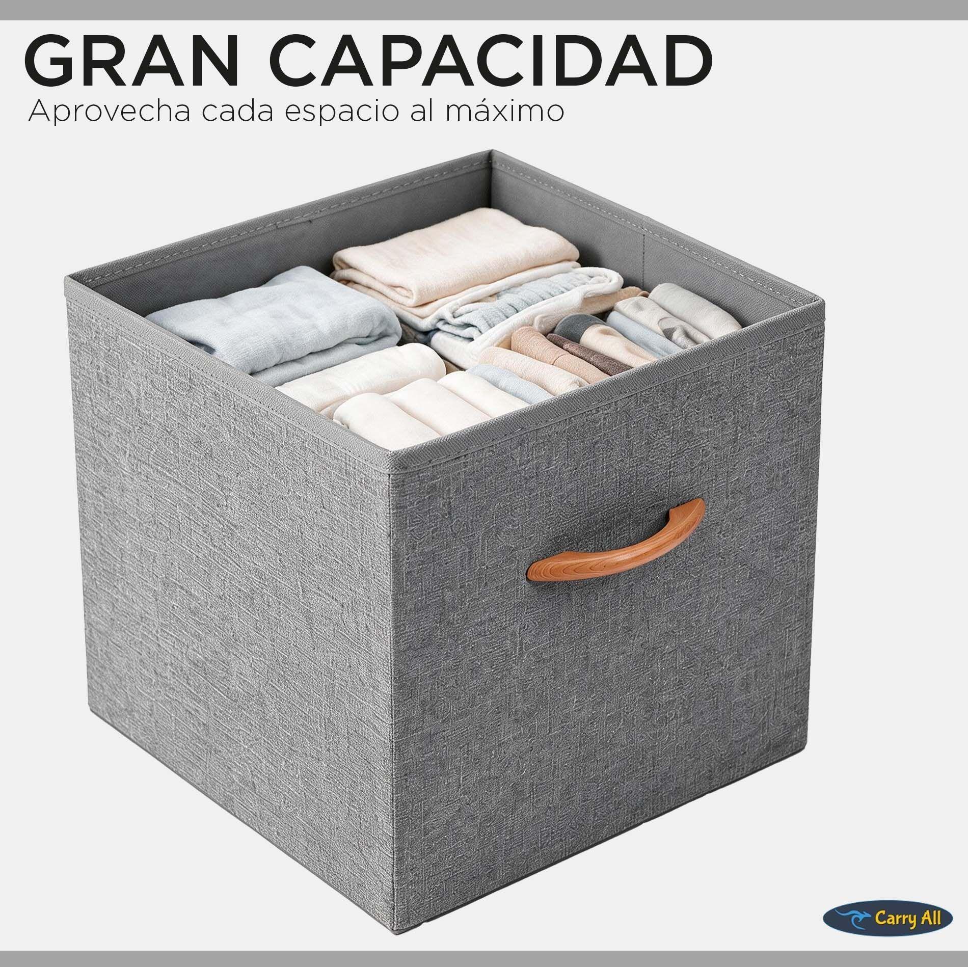 Pack 3 Cajas Cubo Organizador Plegable De Tela-3