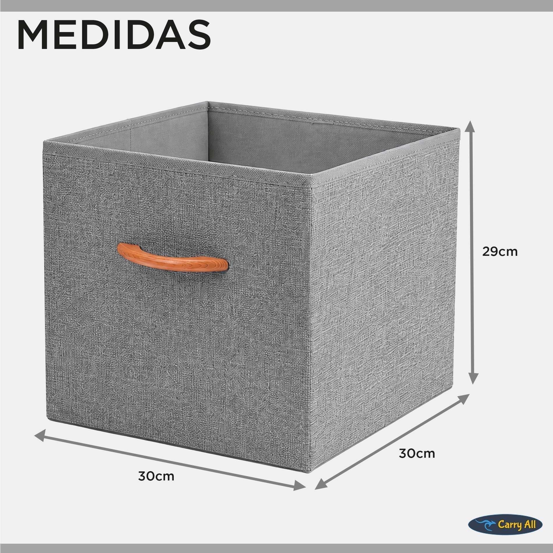 Pack 3 Cajas Cubo Organizador Plegable De Tela-4