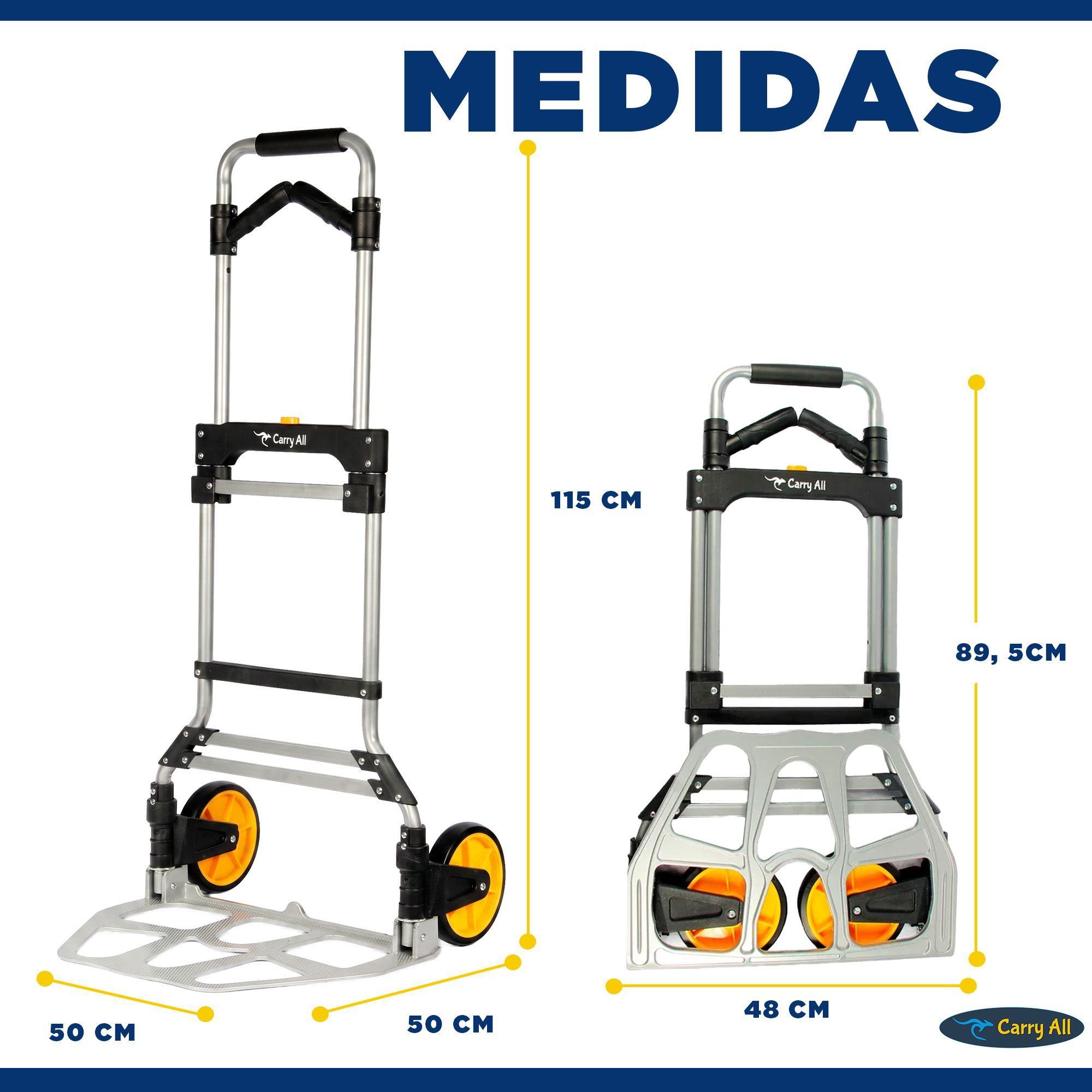 Carro de Carga Plegable Tipo Yegua 150 Kilos Cuerda Rodamientos-4