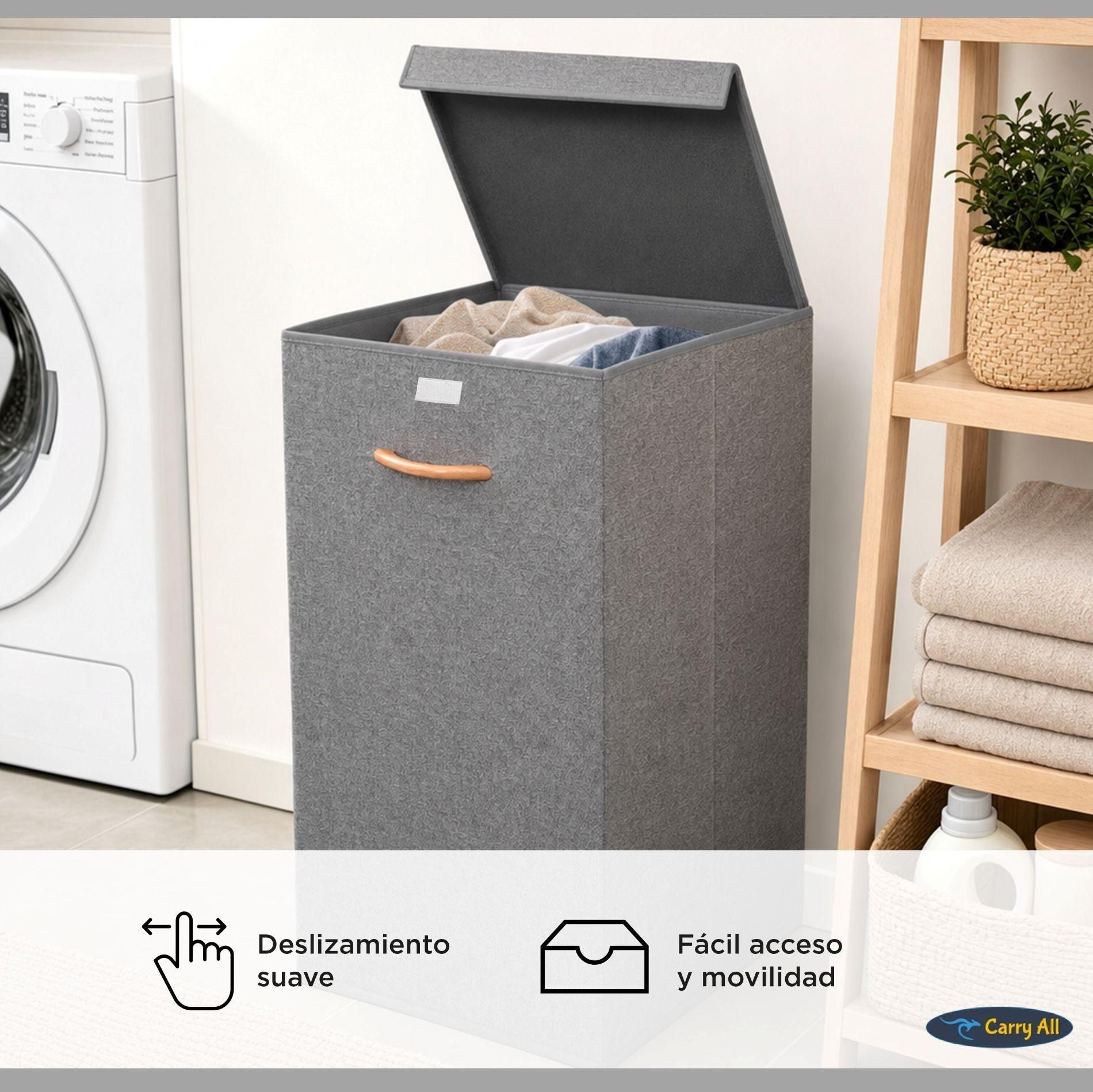 Cesta Canasto Ropa Carry All 78 Litros Plegable Con Tapa-5