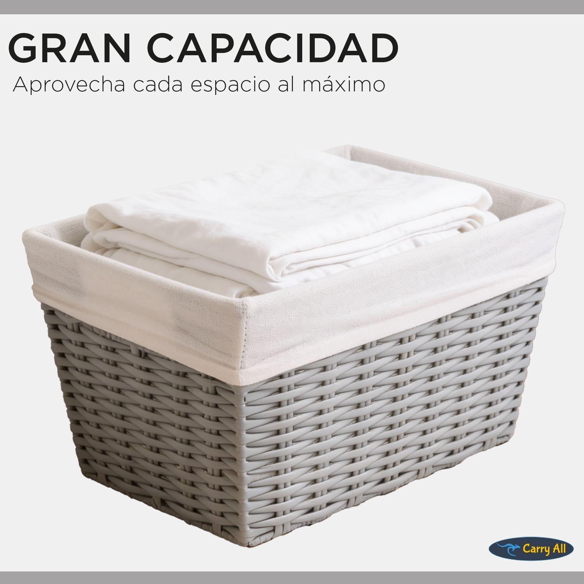 Pack 3 Canastos Cestas Organizadoras Carry All Estilo Rat n Gris S-2