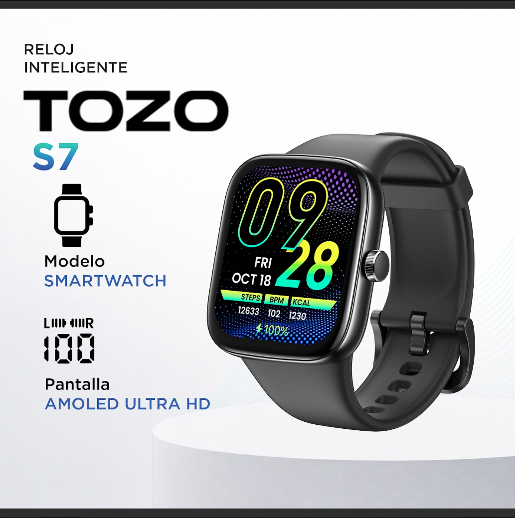 Smartwatch Deportivo TOZO S7 Bluetooth Llamadas Pantalla 1.85 IP68-2