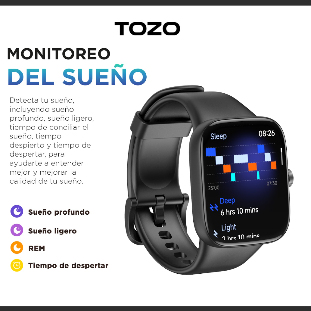 Smartwatch Deportivo TOZO S7 Bluetooth Llamadas Pantalla 1.85 IP68-5