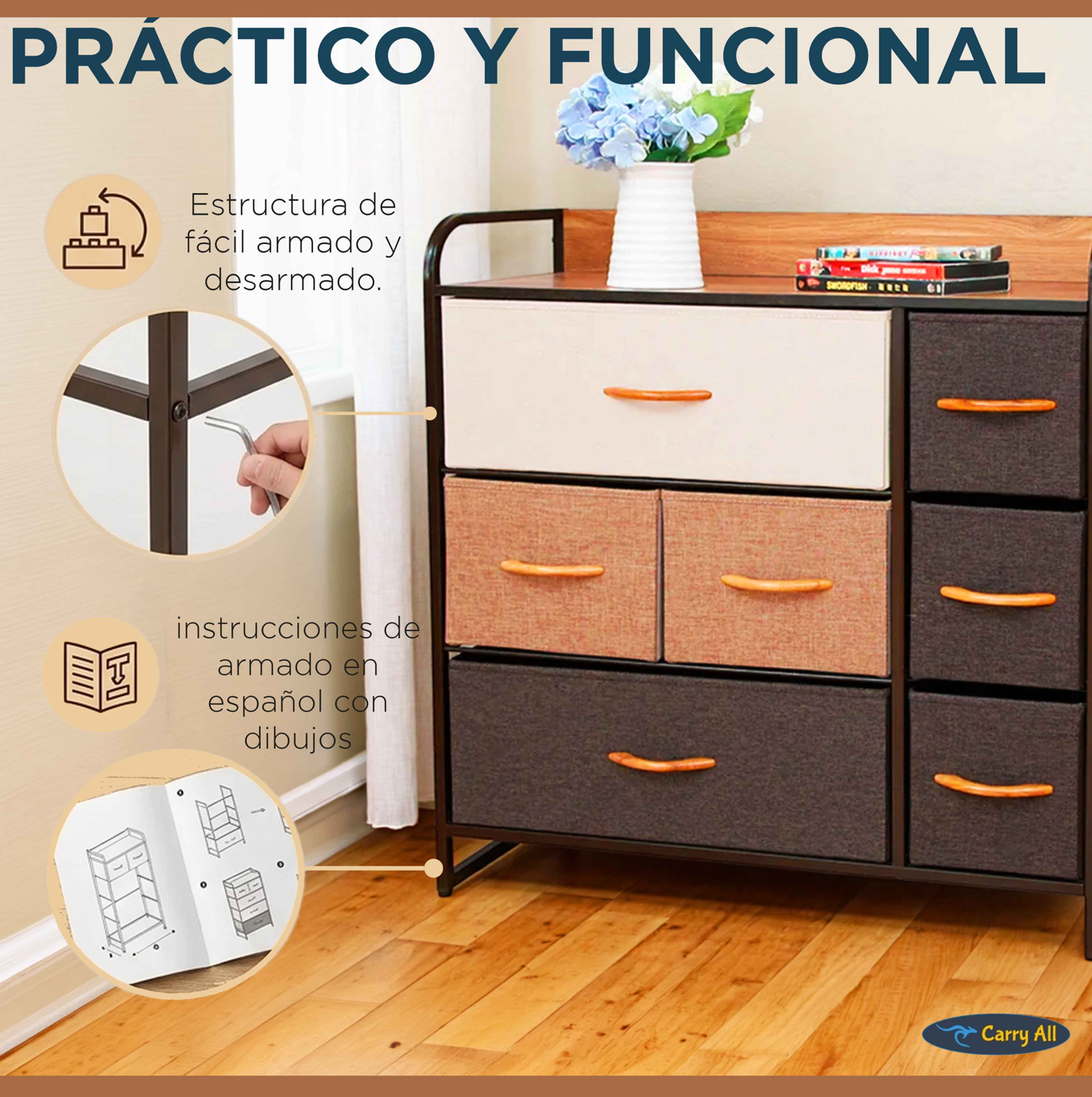 Mueble Cajonera Comoda 7 Cajones Carry All Linea Four Seasons-6