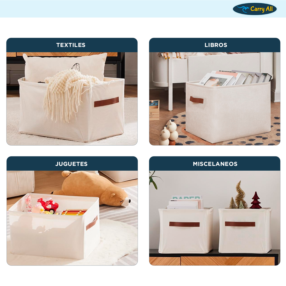 Cesta Organizadora Plegable Carry All De Lino-5