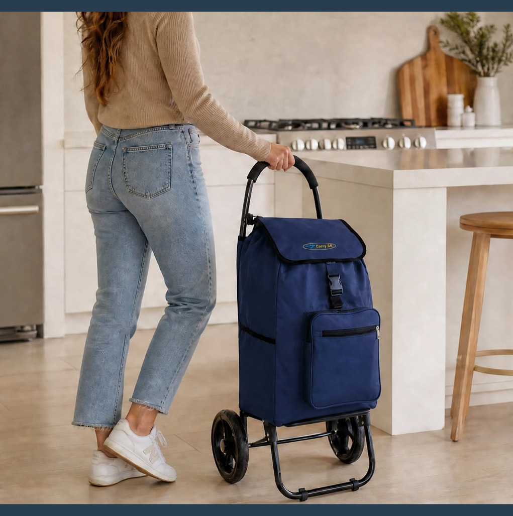 Carrito De Compras Plegable Carry All Sidney 55 Litros Carro De Feria Azul-7
