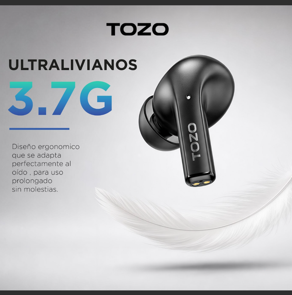 Audífonos Inalámbricos  In Ear TOZO Agile Nova TWS 5.3 30H Bluetooth-3