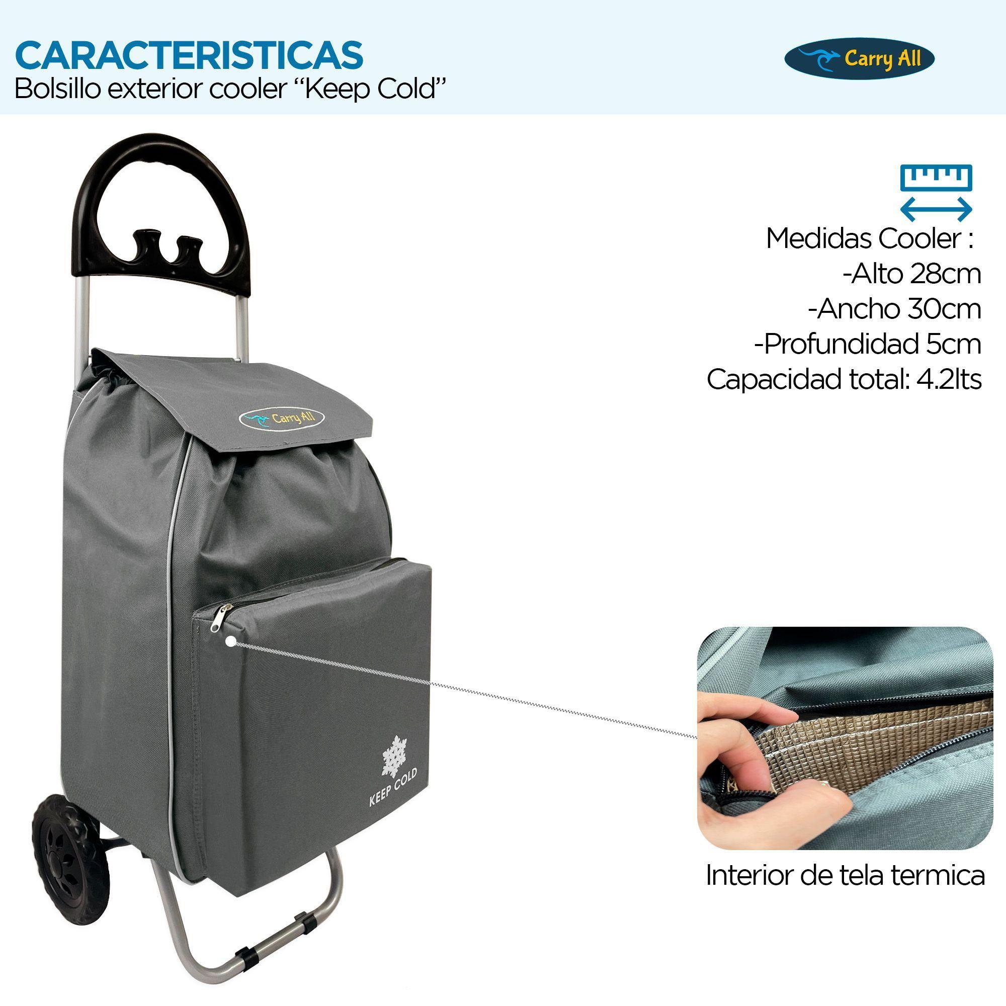 Carrito De Compras Plegable Carry All Glasgow 47 Litros Gris-2