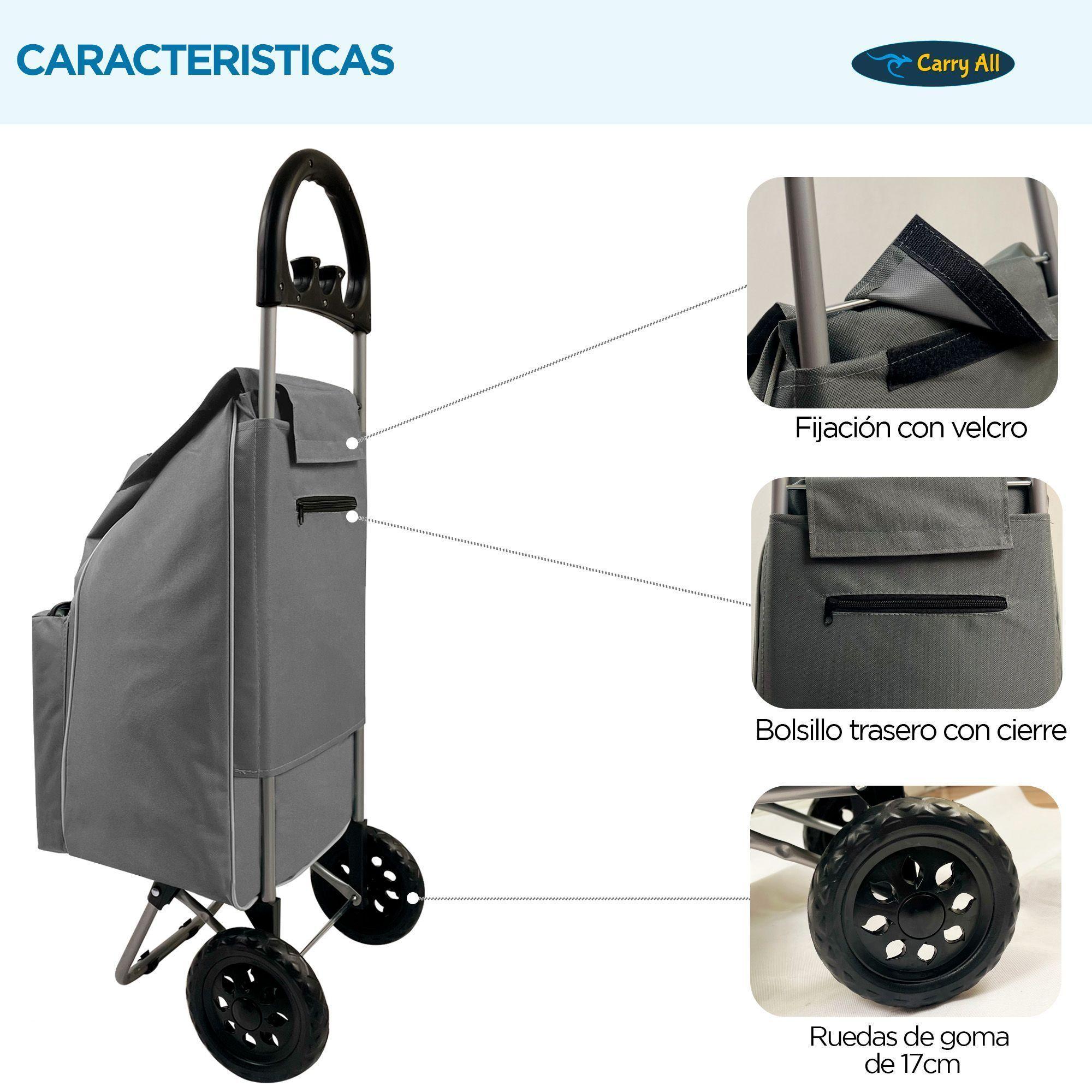 Carrito De Compras Plegable Carry All Glasgow 47 Litros Gris-3