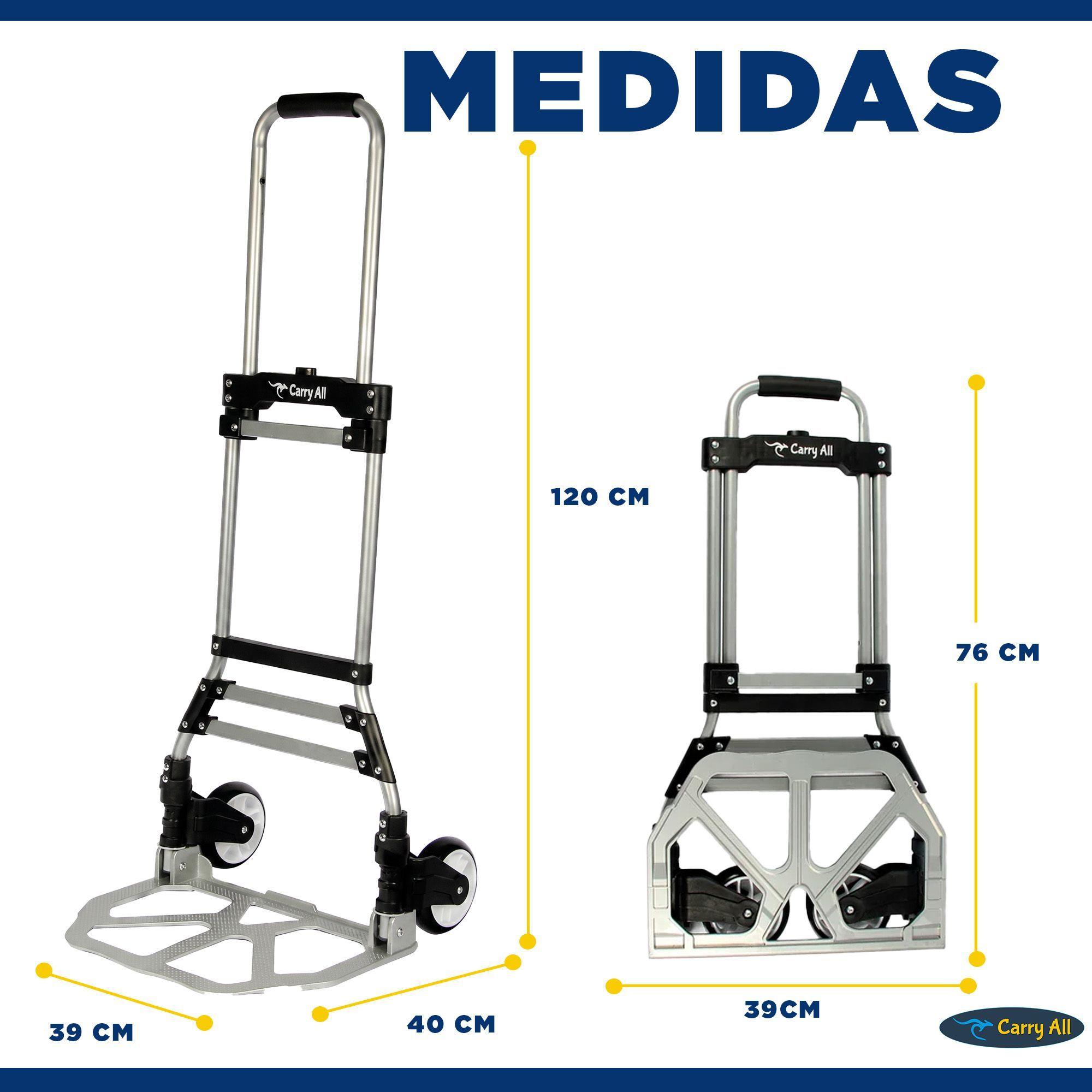 Carro de Carga Plegable Tipo Yegua 80 Kilos Cuerda Rodamientos-4