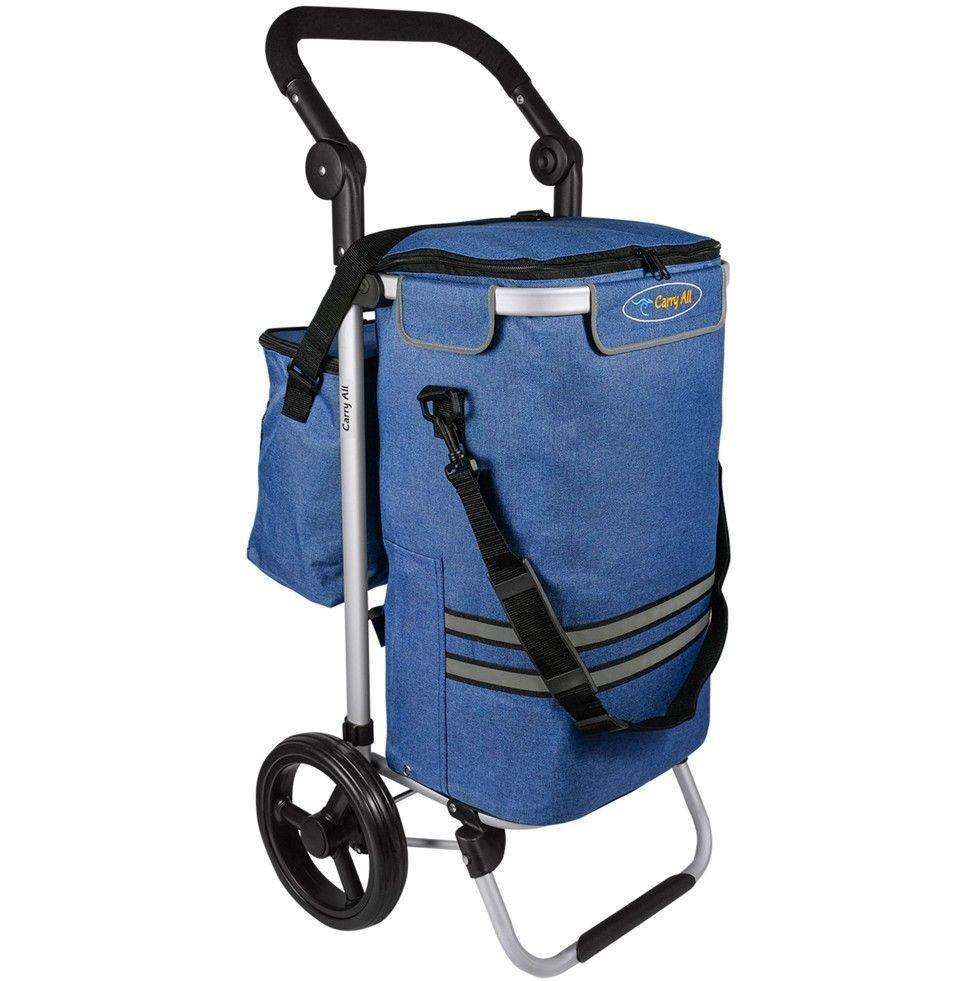Carrito de Compras Plegable Supermercado o Feria + Bolso Cooler Blue-0