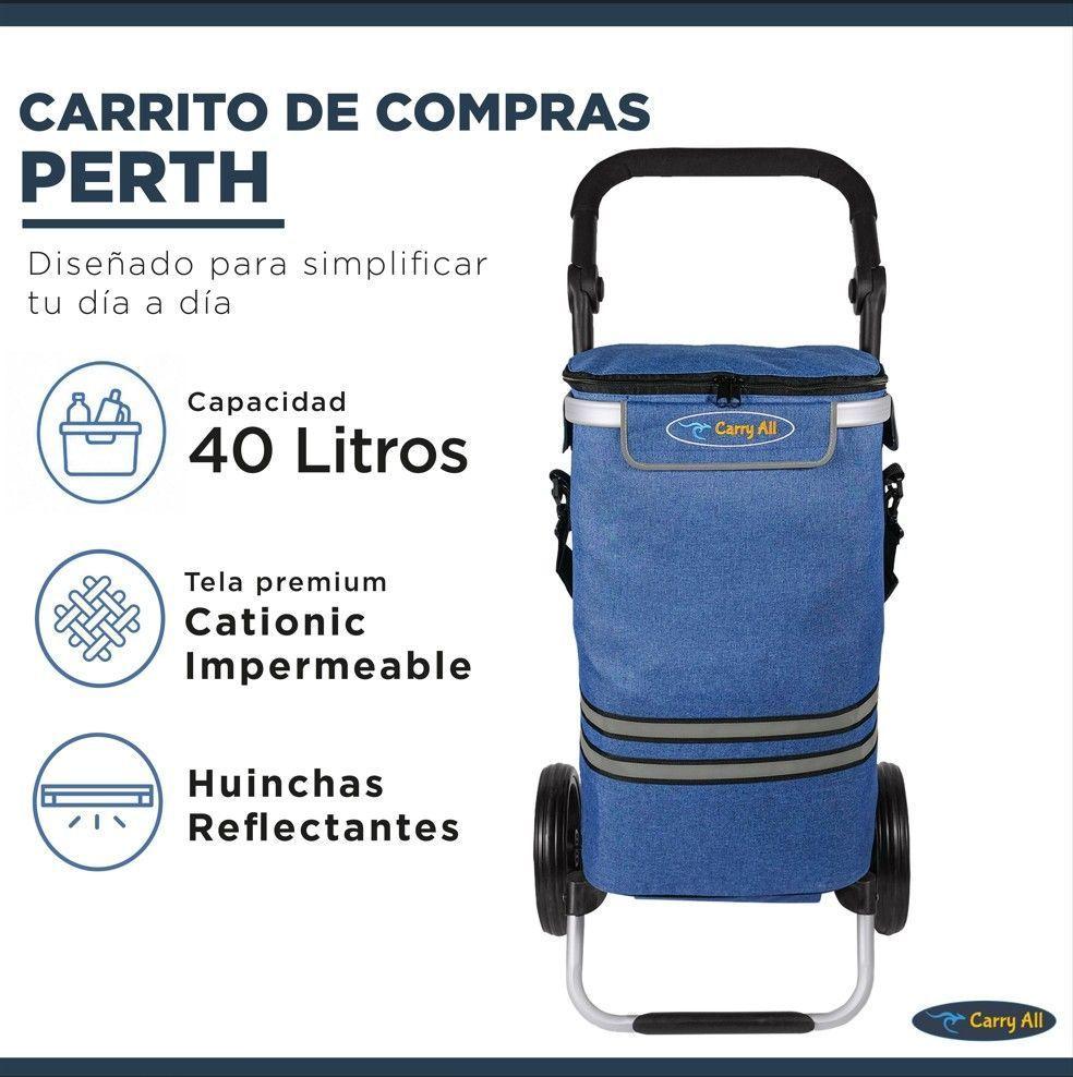 Carrito de Compras Plegable Supermercado o Feria + Bolso Cooler Blue-1