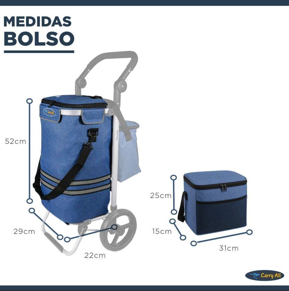 Carrito de Compras Plegable Supermercado o Feria + Bolso Cooler Blue-3