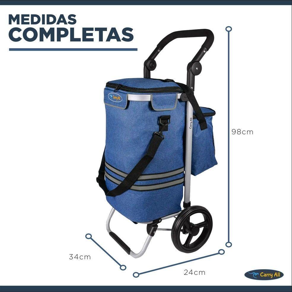 Carrito de Compras Plegable Supermercado o Feria + Bolso Cooler Blue-4