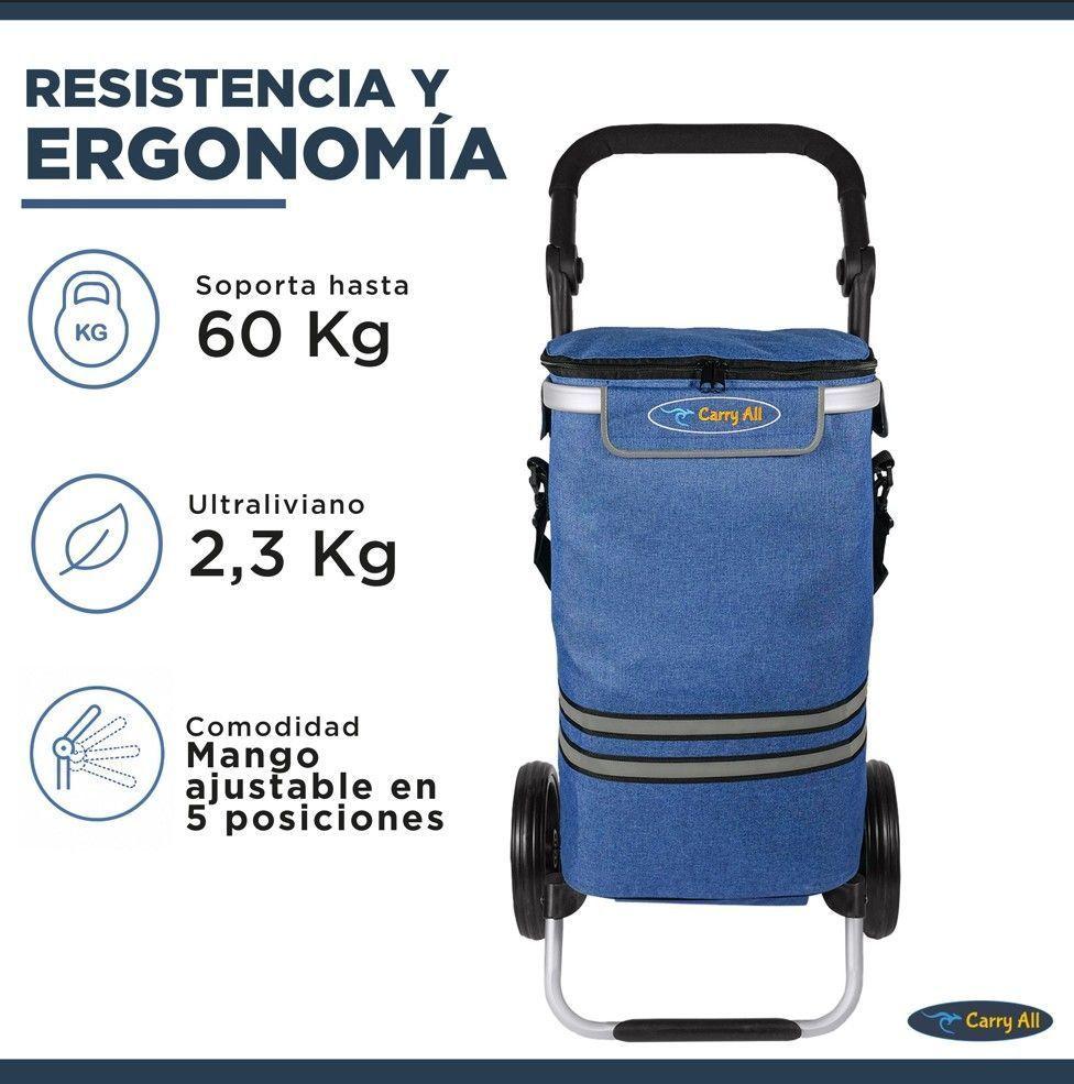 Carrito de Compras Plegable Supermercado o Feria + Bolso Cooler Blue-5