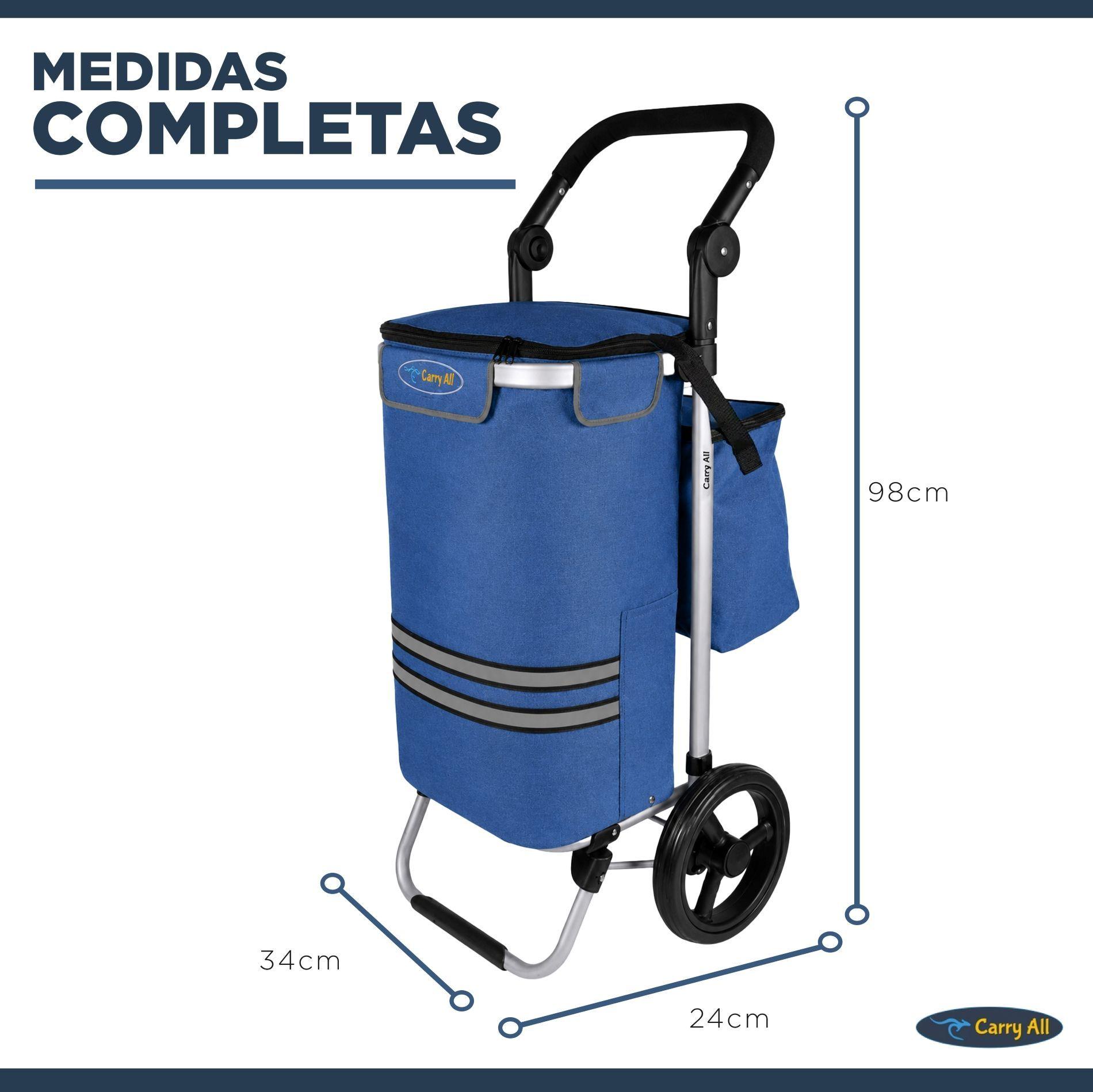 Carrito de Compras Plegable Supermercado o Feria + Bolso Cooler Blue-4