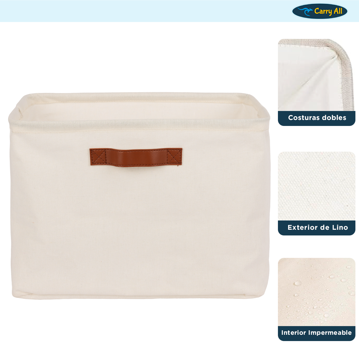 Cesta Organizadora Plegable Carry All De Lino M-5